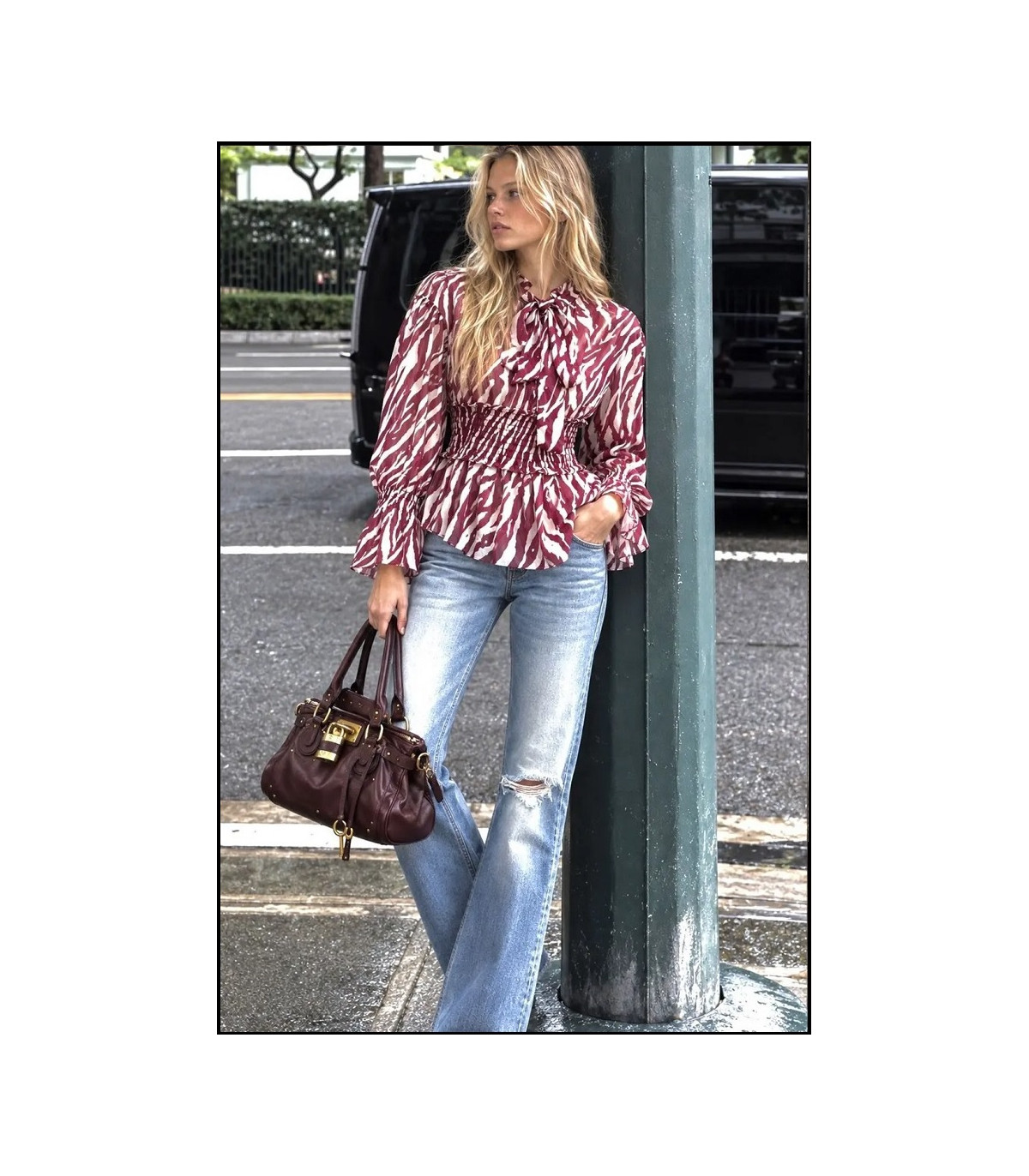 BLUSA ZEBRA WINE BLOUSE BY FETICHE SUANCES