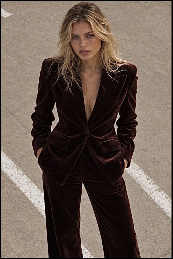 BLAZER CHOCOLATE VELVET BY FETICHE SUANCES