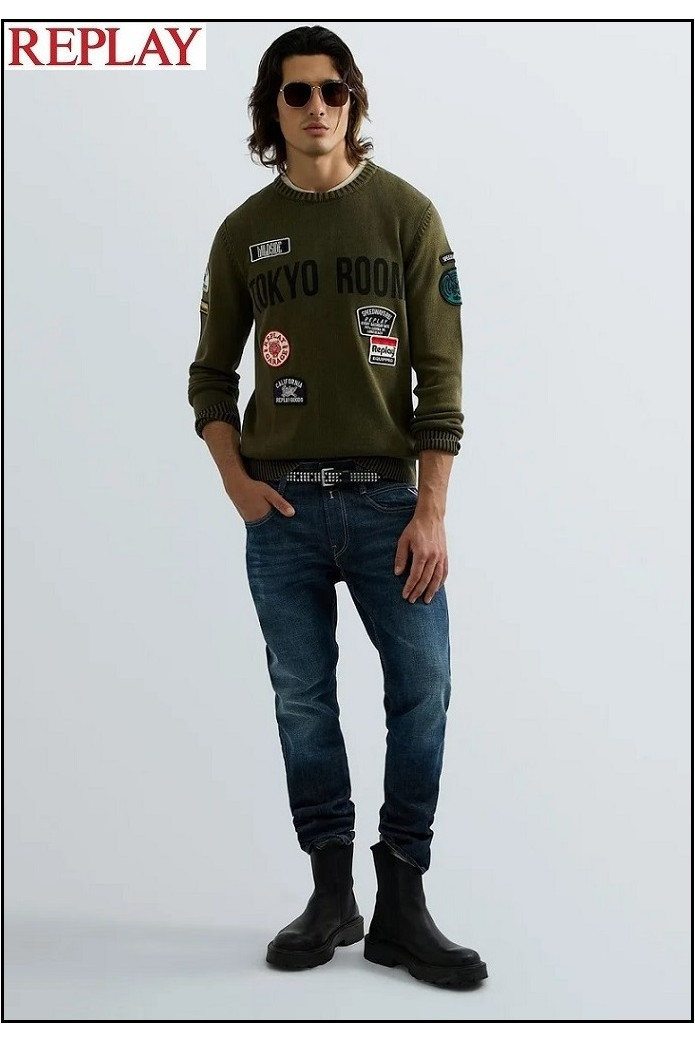 JERSEY DE ALGODÓN CON PARCHES REPLAY
