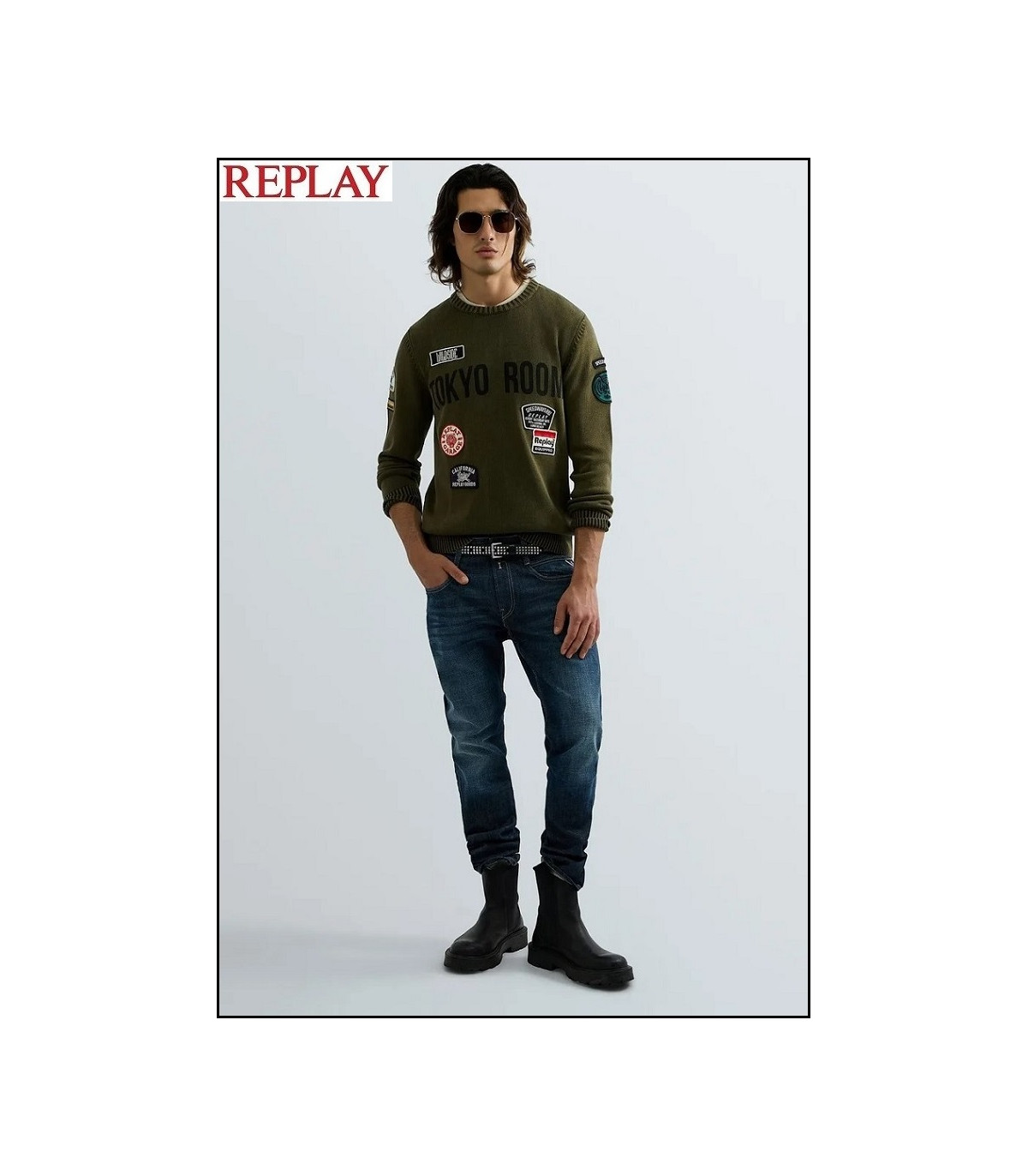 JERSEY DE ALGODÓN CON PARCHES REPLAY