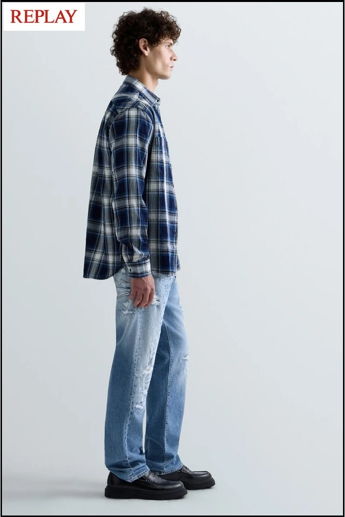 CAMISA DE CUADROS ÍNDIGO REPLAY