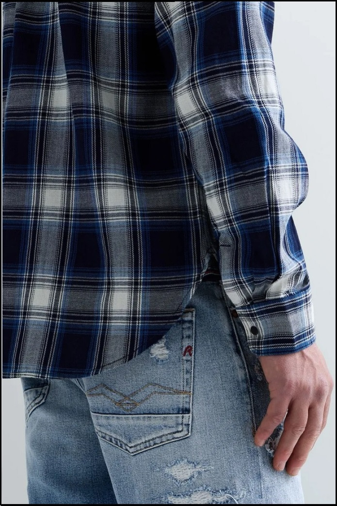 CAMISA DE CUADROS ÍNDIGO REPLAY
