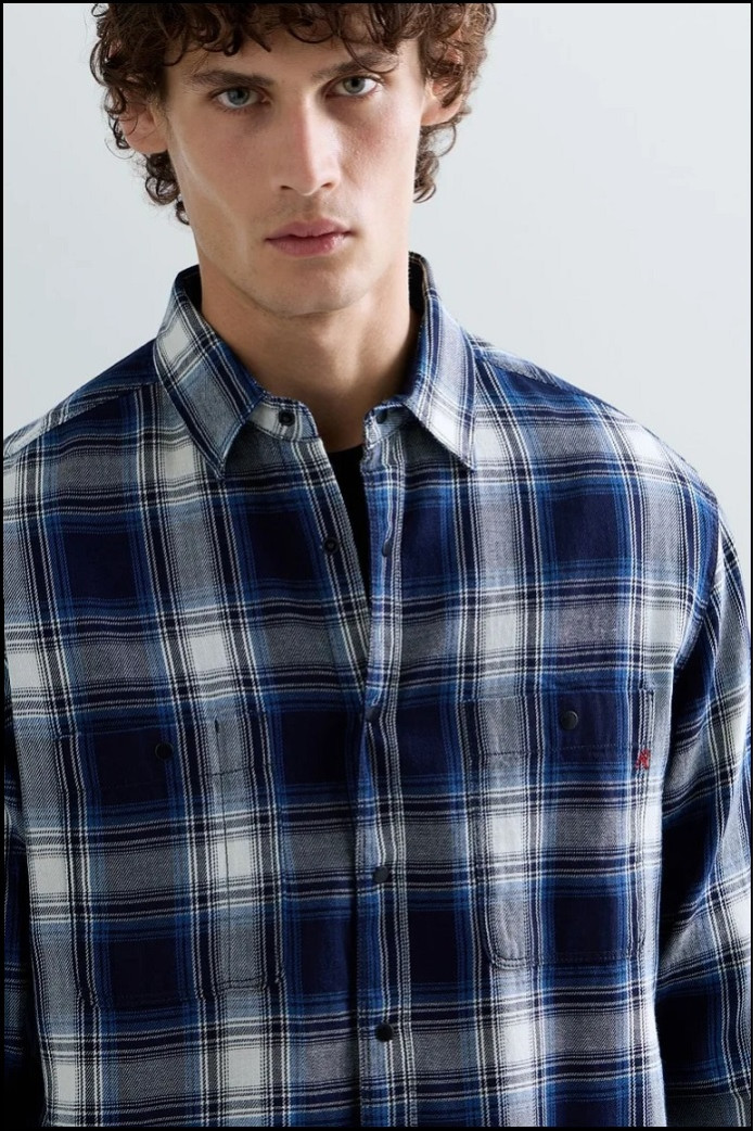 CAMISA DE CUADROS ÍNDIGO REPLAY