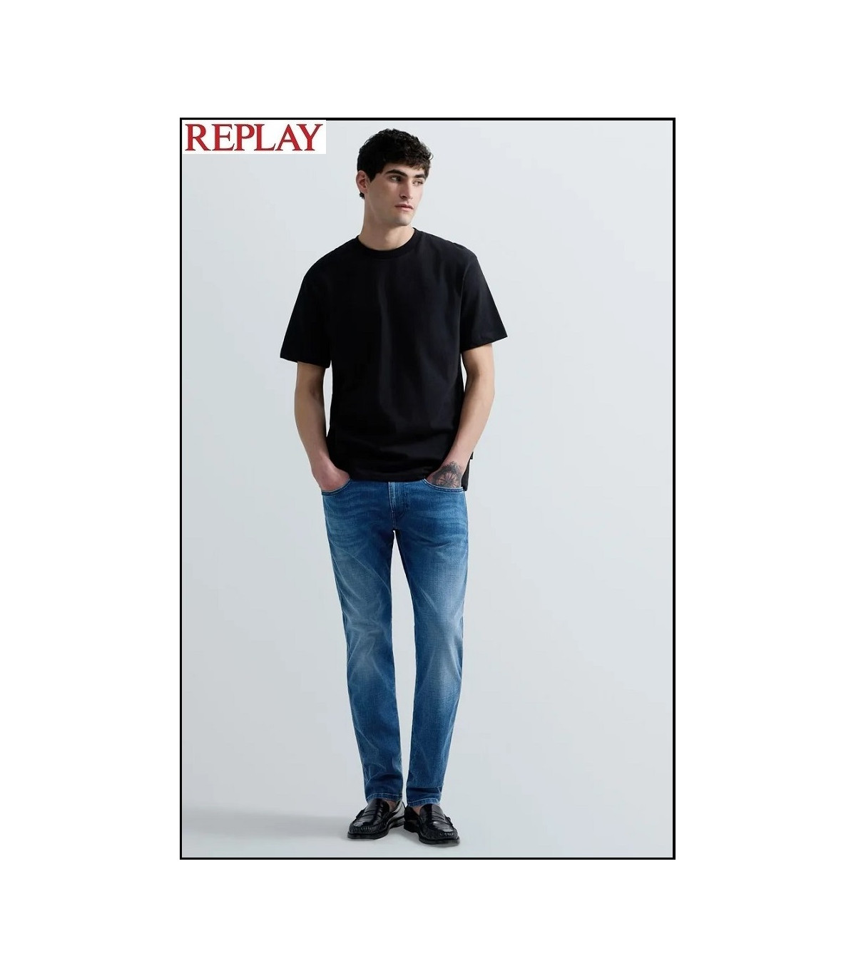 VAQUEROS SLIM FIT ANBASS MEDIUM BLUE REPLAY