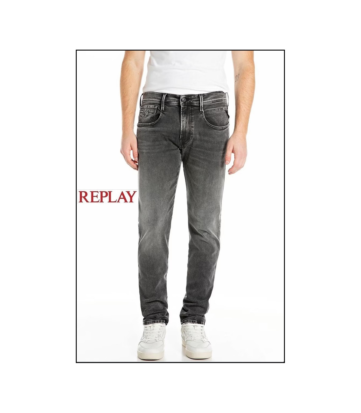 VAQUEROS SLIM FIT ANBASS GRIS REPLAY