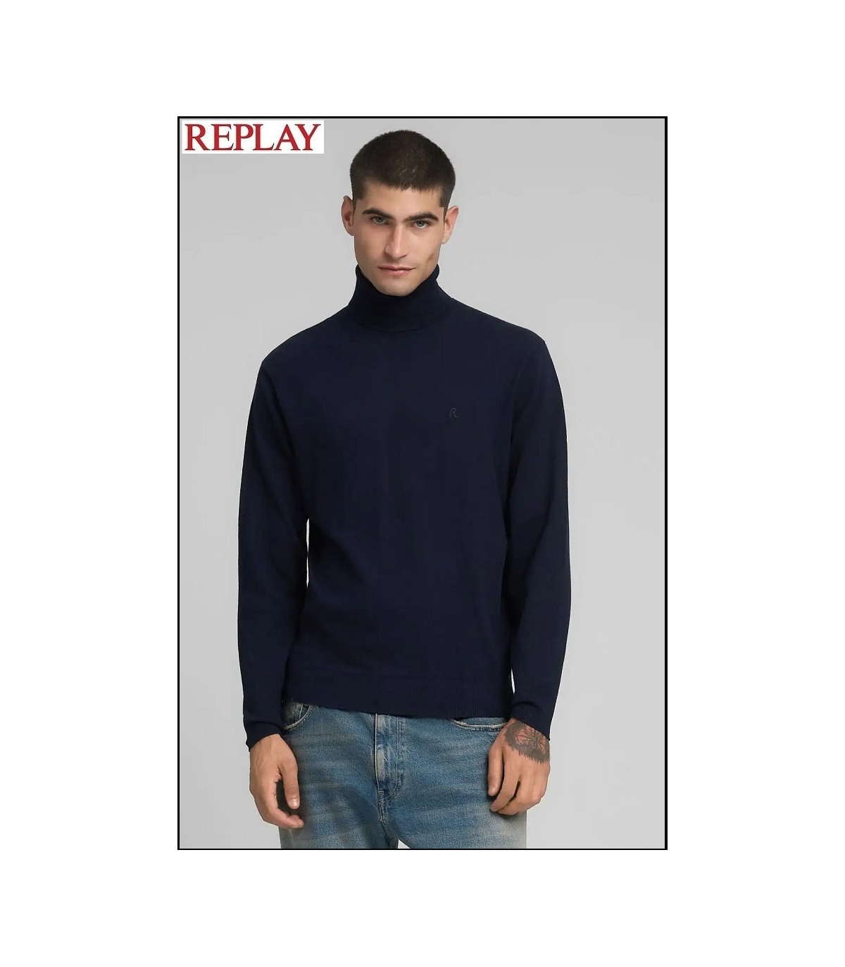 JERSEY CUELLO VUELTO AZUL REPLAY