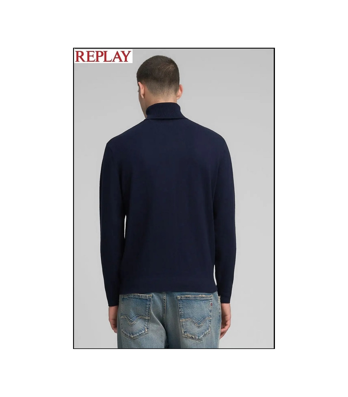 JERSEY CUELLO VUELTO AZUL REPLAY