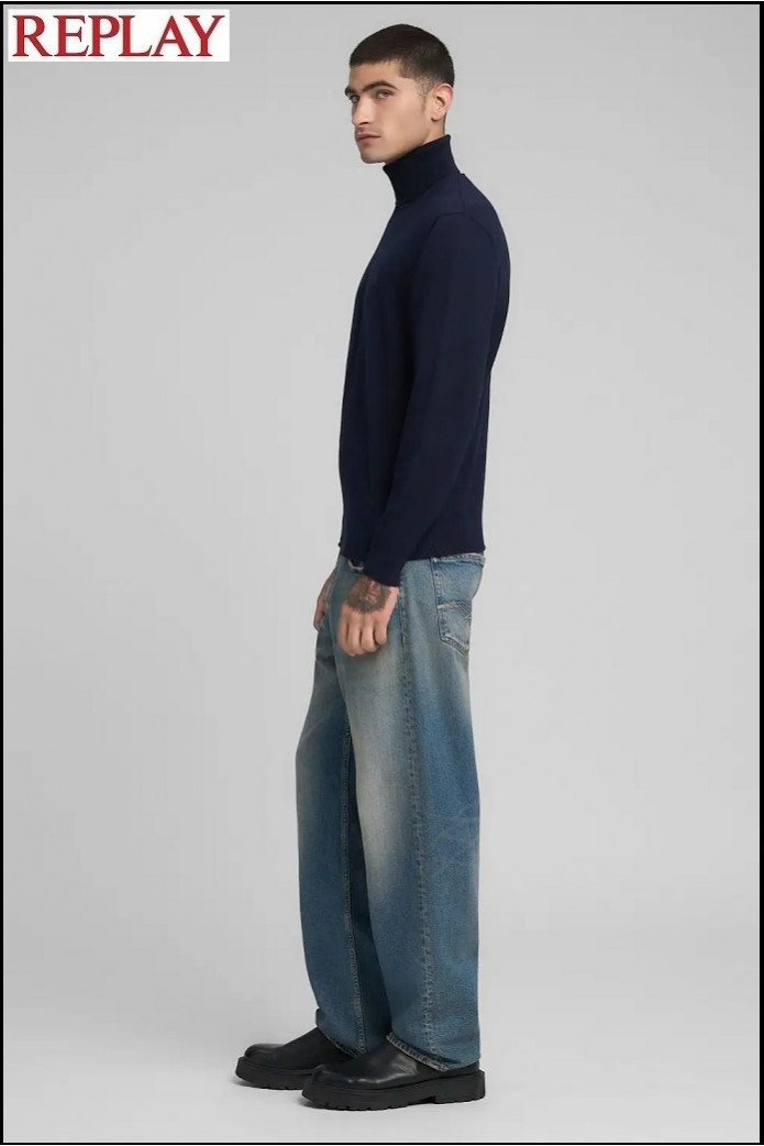 JERSEY CUELLO VUELTO AZUL REPLAY