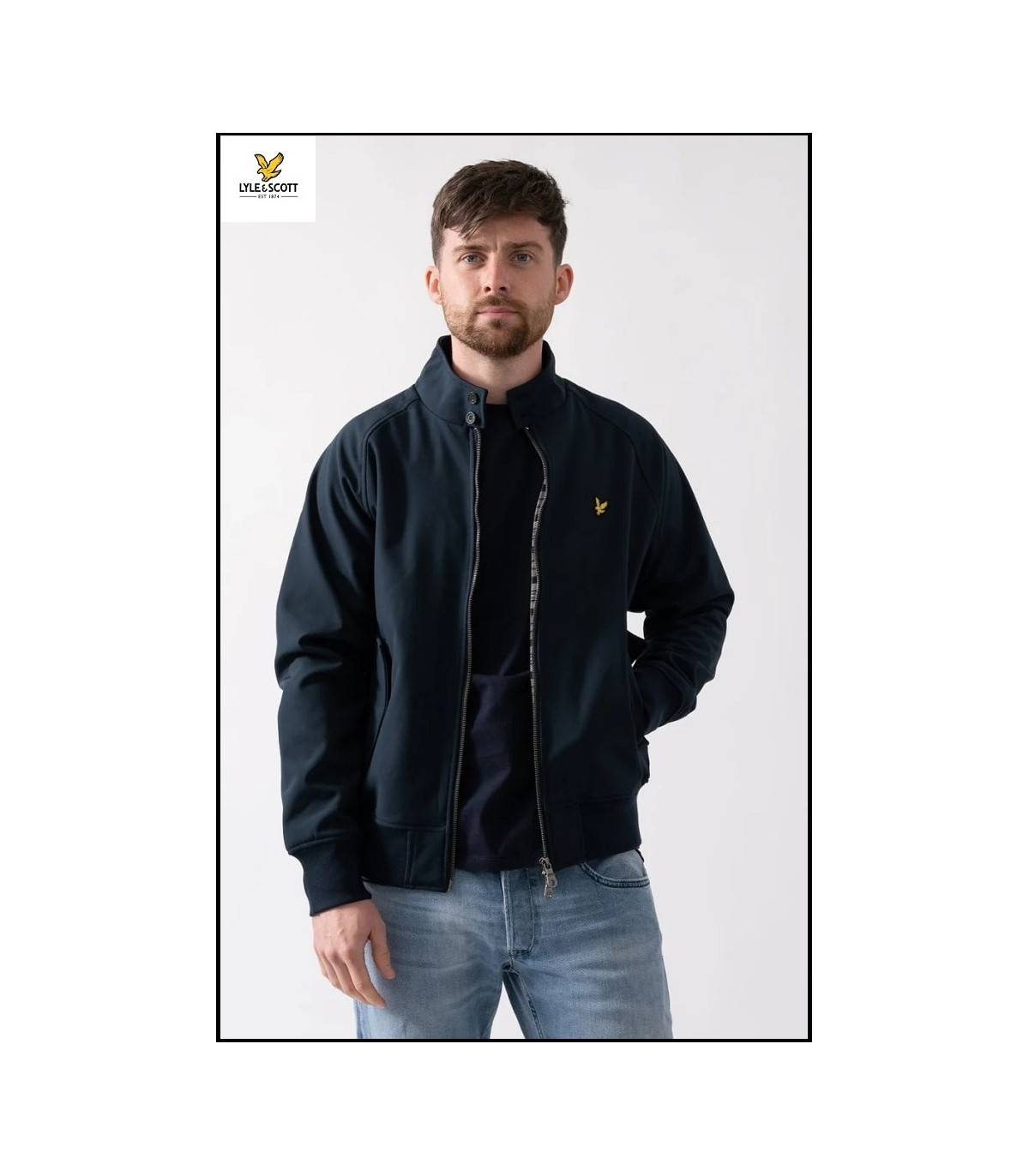 CHAQUETA SOFTSHELL HARRINGTON AZUL MARINO LYLE & SCOTT