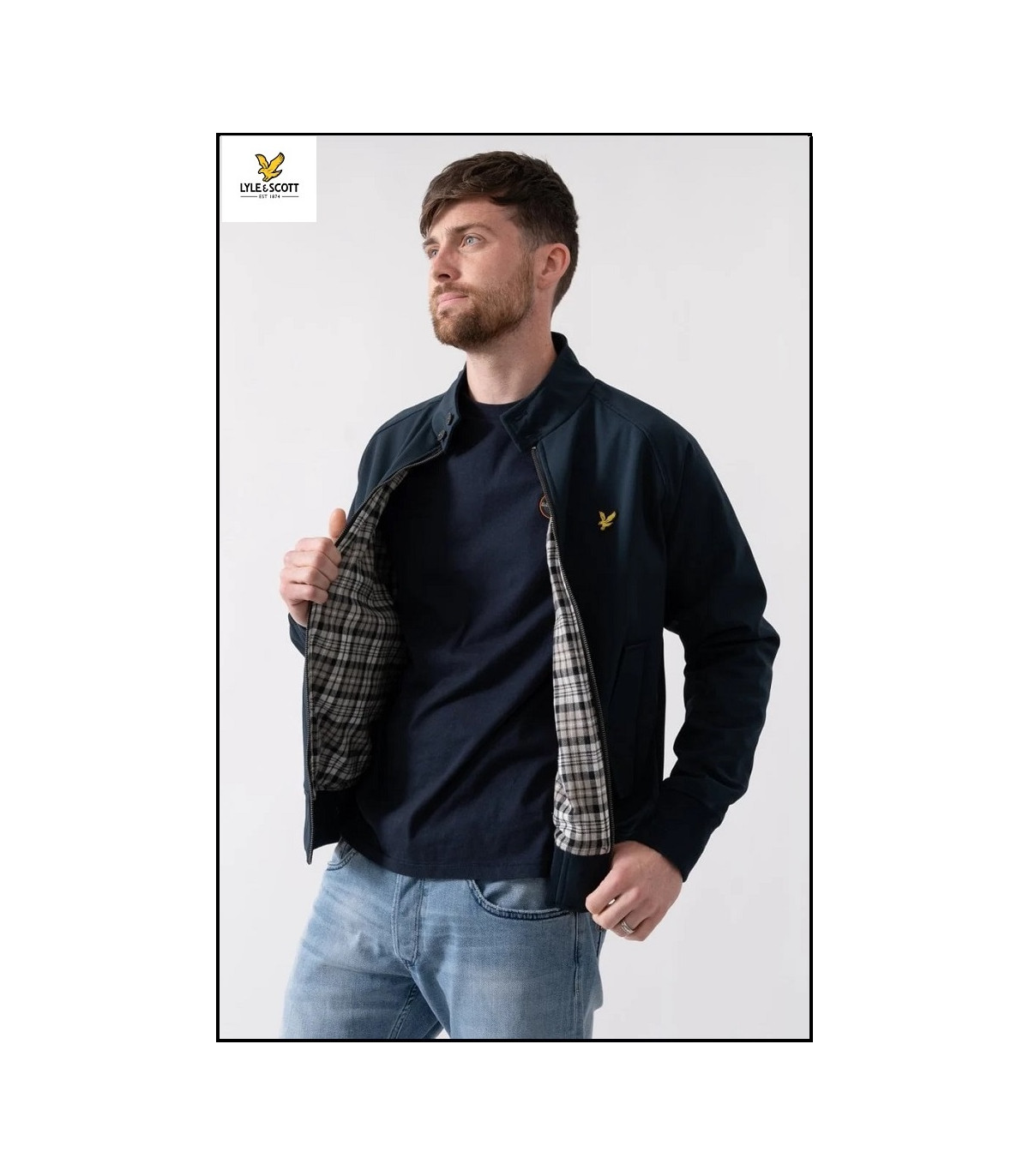 CHAQUETA SOFTSHELL HARRINGTON AZUL MARINO LYLE & SCOTT