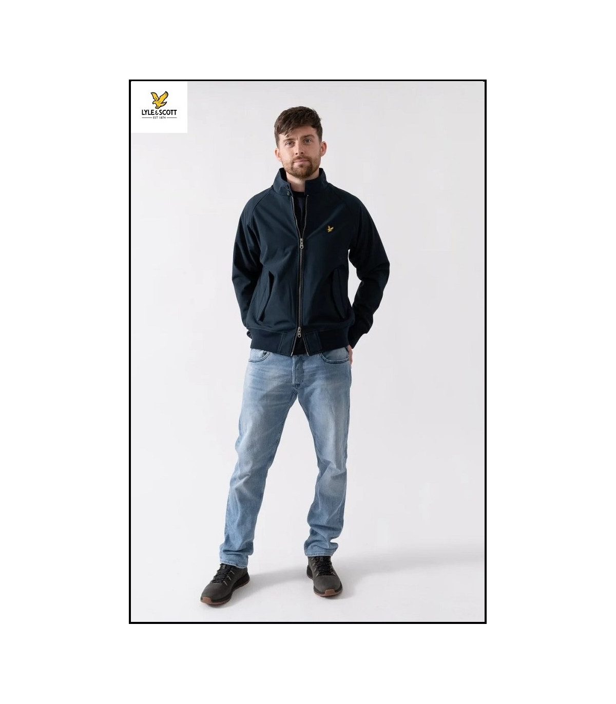 CHAQUETA SOFTSHELL HARRINGTON AZUL MARINO LYLE & SCOTT