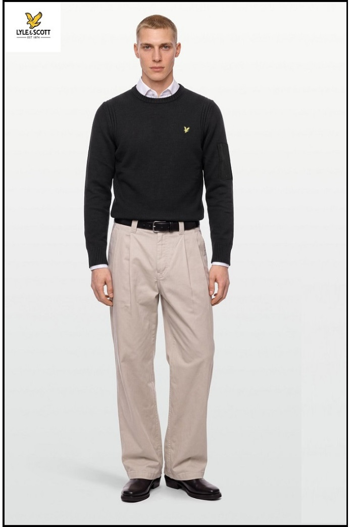 JERSEY NEGRO RIB INSERT LYLE & SCOTT