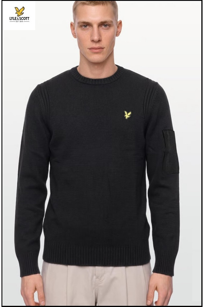 JERSEY NEGRO RIB INSERT LYLE & SCOTT