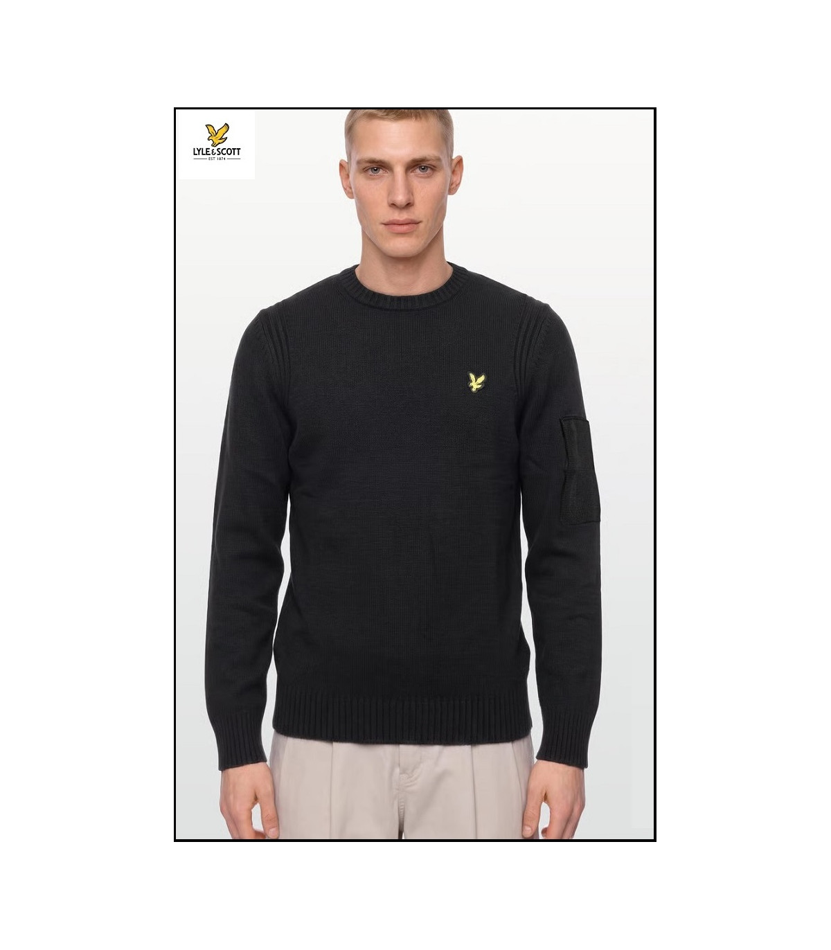 JERSEY NEGRO RIB INSERT LYLE & SCOTT