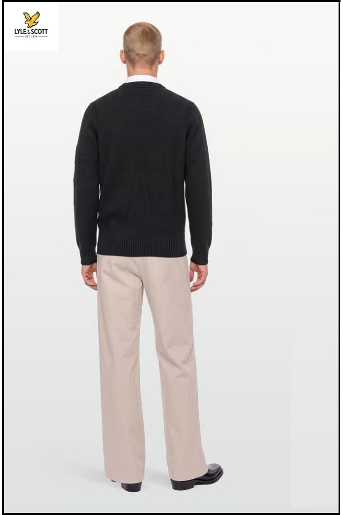 JERSEY NEGRO RIB INSERT LYLE & SCOTT
