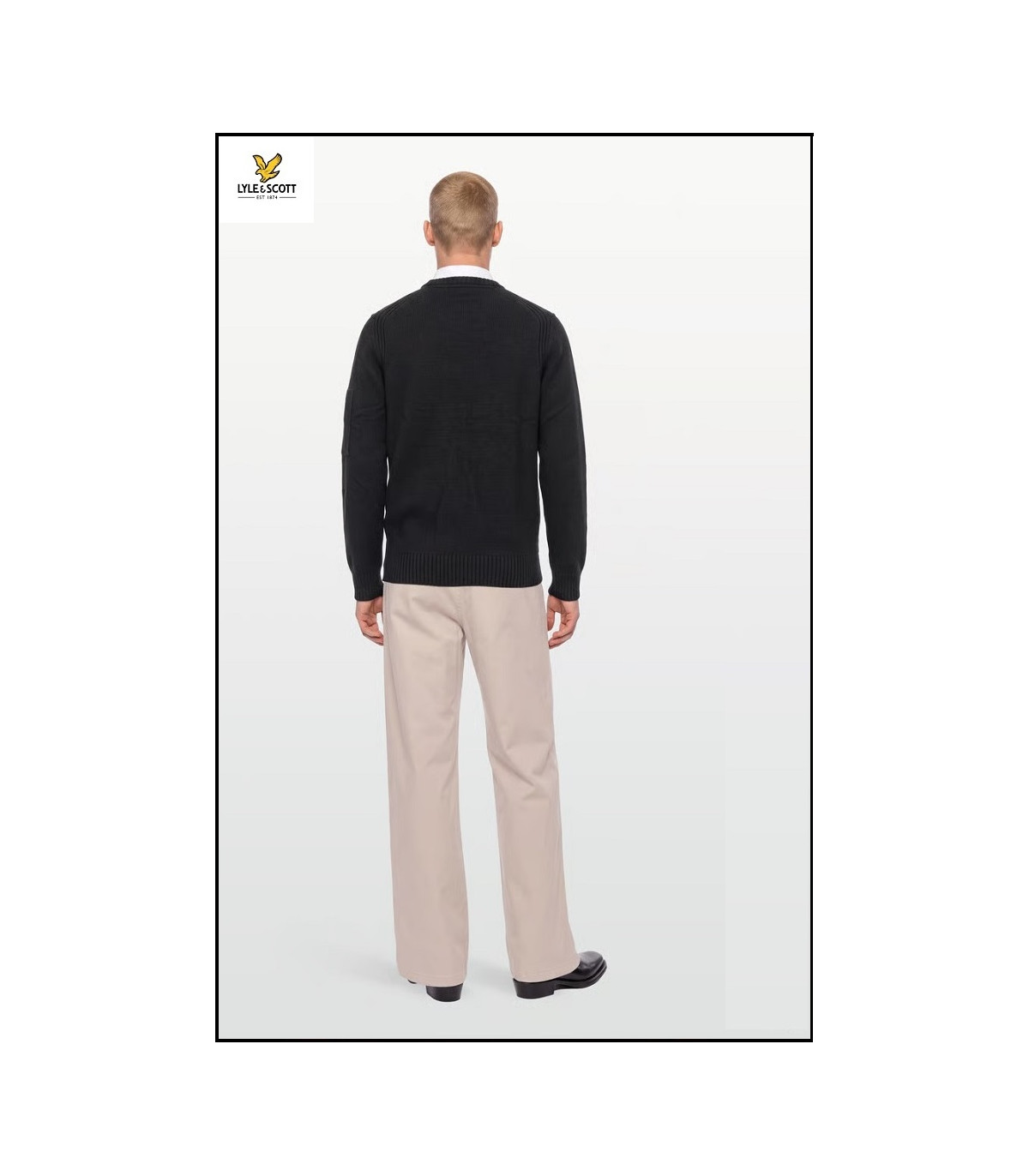 JERSEY NEGRO RIB INSERT LYLE & SCOTT