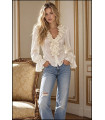 BLUSA IVORY RUFFLED BY FETICHE SUANCES